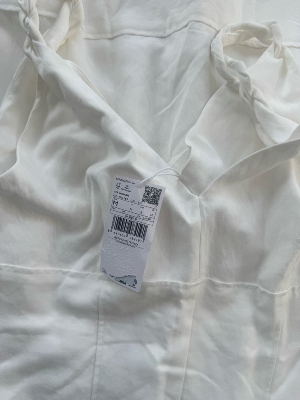 Mango White V-Neck Twisted Strap Maxi Dress - Picture 3 of 7